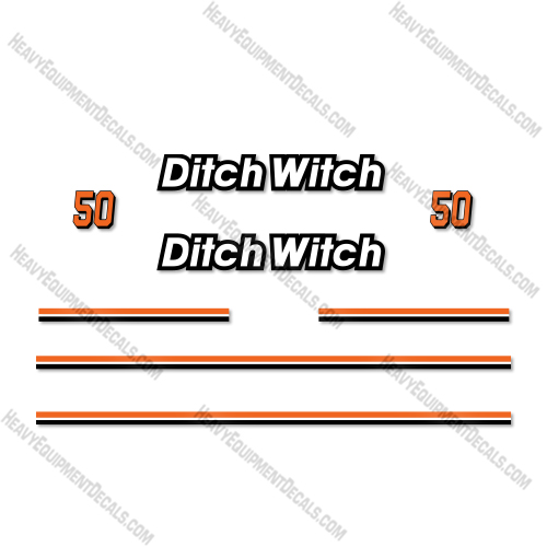 Fits Ditch Witch 50 Logo Decal Kit Trailer decal kit, ditch-witch, ditchwitch 50