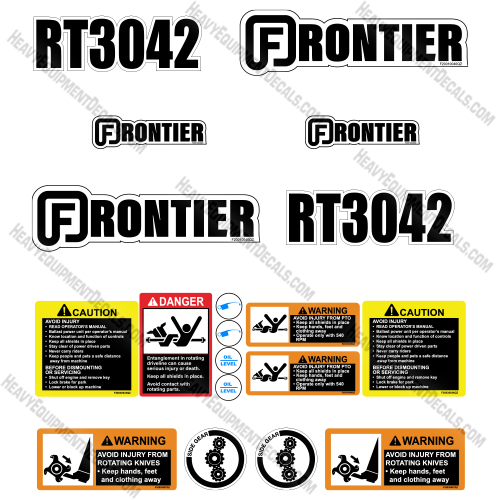 Fits Frontier RT3042 Decal Kit Tiller  decal kit