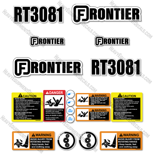 Fits Frontier RT3081 Decal Kit Tiller decal kit