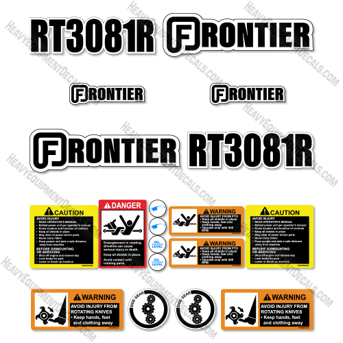 Fits Frontier RT3081R Decal Kit Tiller   decal kit