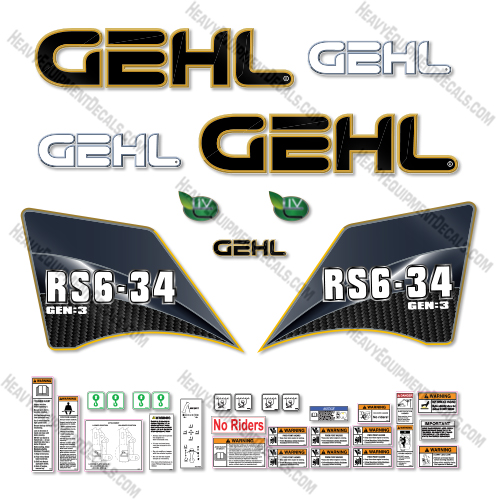 Fits GEHL RS6-34 GEN:3 Decal Kit Telehandler decal kit, gehl,  