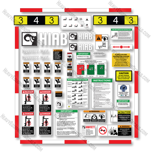  Hiab Moffett M45P Decal Kit Forklift - Aftermarket Kit 