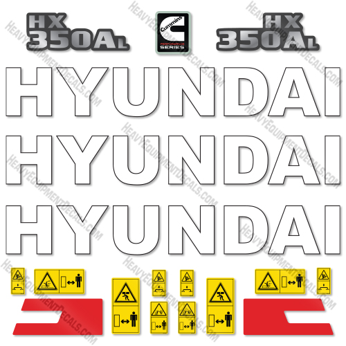Fits Hyundai HX350AL Decal Kit Excavator   