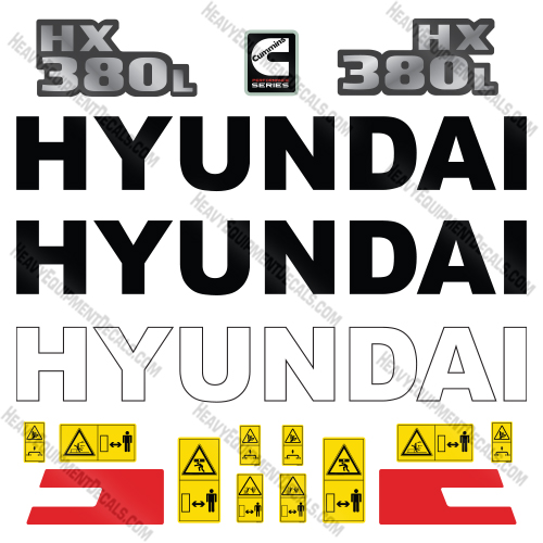 Fits Hyundai HX380L Decal Kit Excavator   
