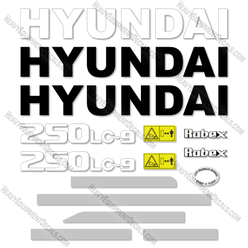 Fits Hyundai 250LC-9 Decal Kit Excavator 