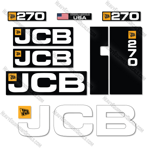 JCB 270 Decal Kit Vertical Lift - Aftermarket Kit 