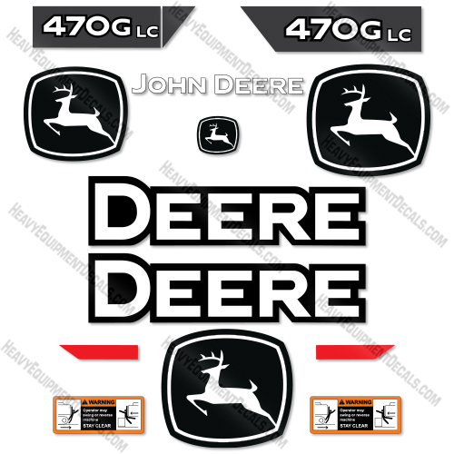 Fits John Deere 470G LC New Style Decal Kit Excavator  decal kit, deere, john deere