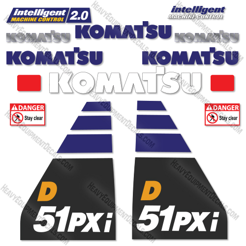 Fits Komatsu D51PXi-24 Decal Kit Dozer 24, 51, 51-px, 51px, 51pxi, d51, d51pxi, decal kit