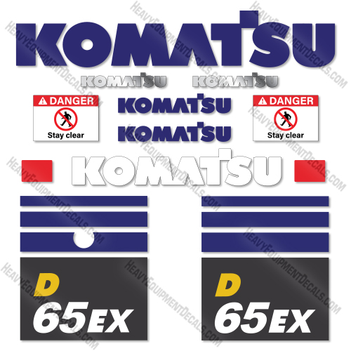 Fits Komatsu D65EX-18 Decal Kit Dozer  
