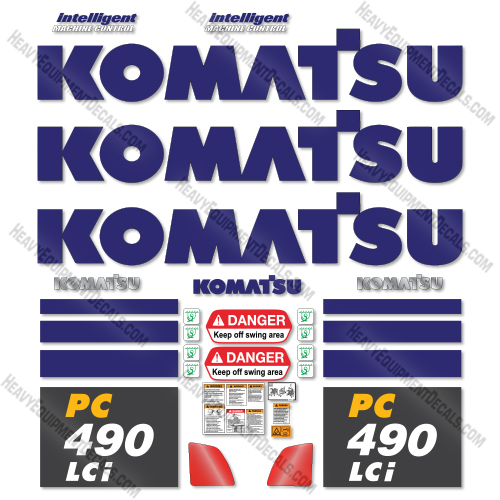 Fits Komatsu PC490LCi-11 Decal Kit Excavator 