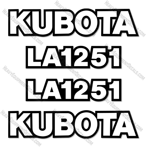 Kubota LA1251 Decal Kit Front End Loader  - Aftermarket Kit  