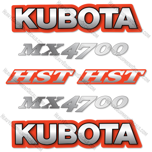 Fits Kubota MX4700 Decal Kit Tractor  Kubota