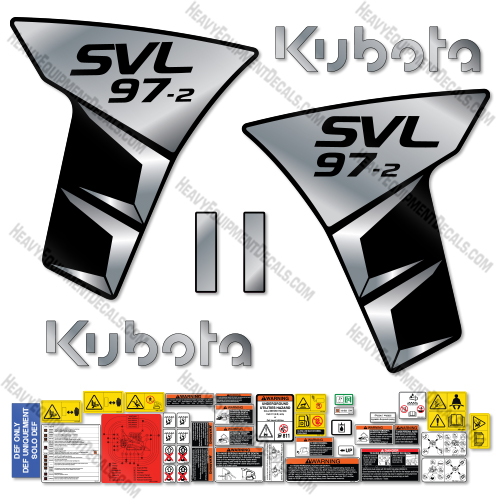 Fits Kubota SVL 97-2 Decal Kit Track Loader - CUSTOM BLACK ! 97, 97-2, decal kit, Kubota,  svl97, svl97-2