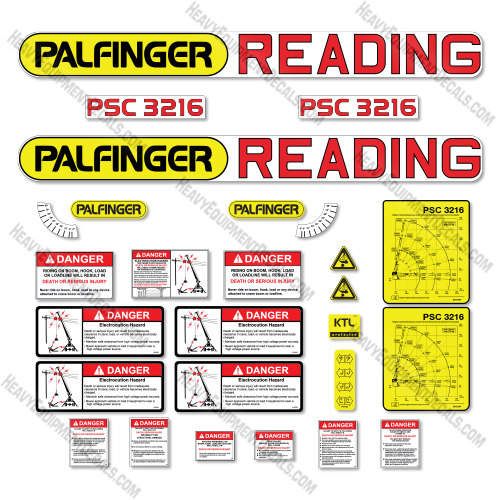 Palfinger PSC3216 Reading Decal Kit Crane- Aftermarket Kit 