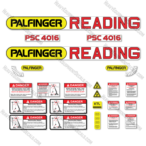 Palfinger PSC4016 Reading Decal Kit Crane- Aftermarket Kit  