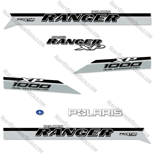 Fits Polaris Ranger 1000XP Silver Black Decal Kit UTV  decal kit, polaris ranger, 1000xp