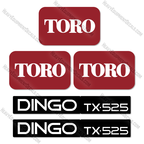 Toro Dingo TX525 Narrow Decal Kit Track Loader- Aftermarket Kit decal kit toro