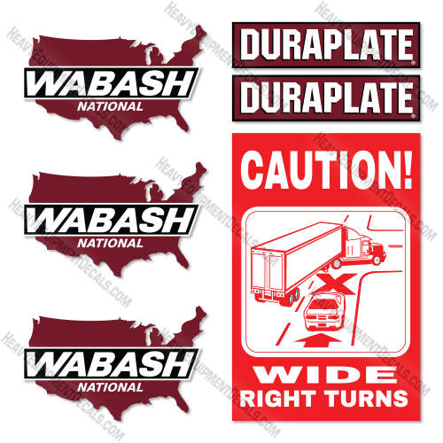 Wabash National Duraplate Decal Kit Dry Van Trailer - Aftermarket Kit 