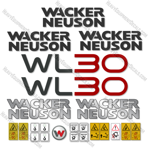 Wacker Neuson WL30 Decal Kit Articulated Wheel Loader- Aftermarket Kit 