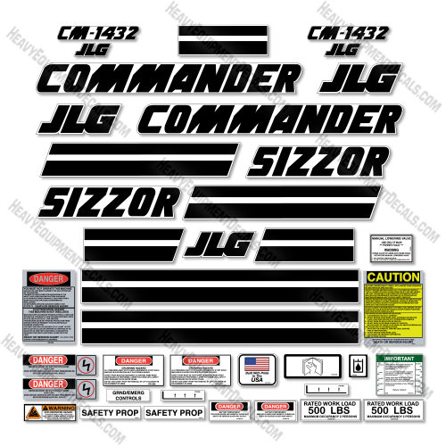 JLG CM1432 Decal Kit Scissor Lift -Aftermarket Kit  decals, decal kit