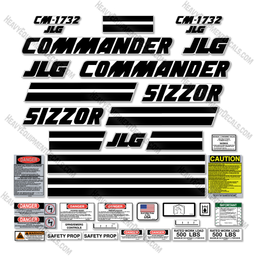 JLG CM1720 Decal Kit Scissor Lift -Aftermarket Kit decals, decal kit