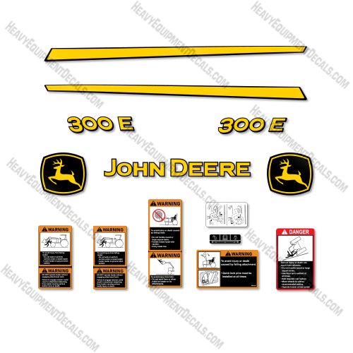 John Deere 300e Decal Kit Front End Loader- Aftermarket Kit 