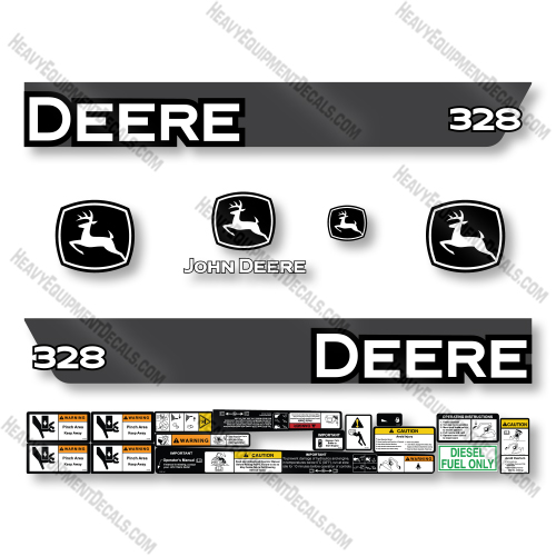 John Deere 328 Decal Kit Skid Steer Loader - Aftermarket Kit   