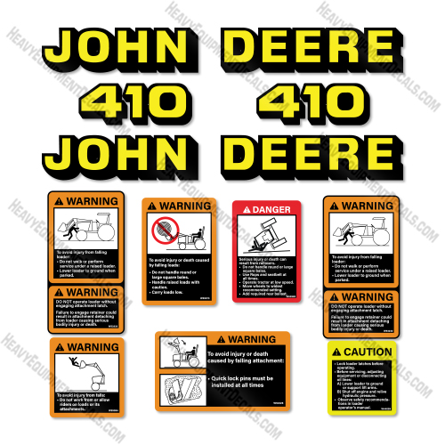 John Deere 410 Decal Kit Backhoe Loader - Aftermarket Kit   decal kit, deere, john deere