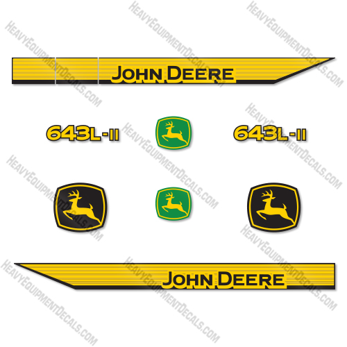 John Deere 643L II Decal Kit Feller Buncher- Aftermarket Kit   decal kit, deere, john deere