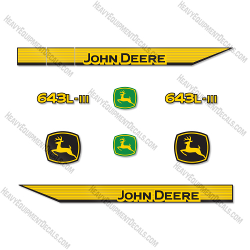 John Deere 643L III Decal Kit Feller Buncher- Aftermarket Kit   decal kit, deere, john deere