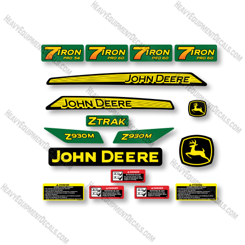 John Deere Z930M Decal Kit Riding Mower - Aftermarket Kit  930, 930m, decal kit, z930, z930m