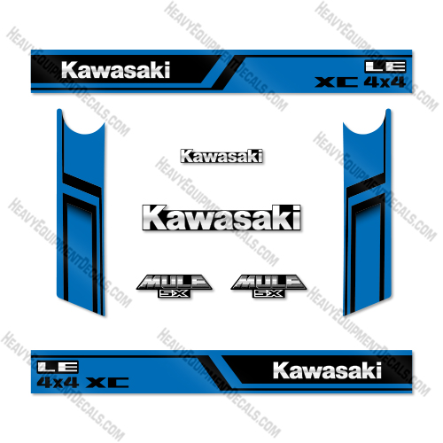Kawasaki Mule SX 4X4 XC LE Decal Kit UTV - Blue - Aftermarket Kit 