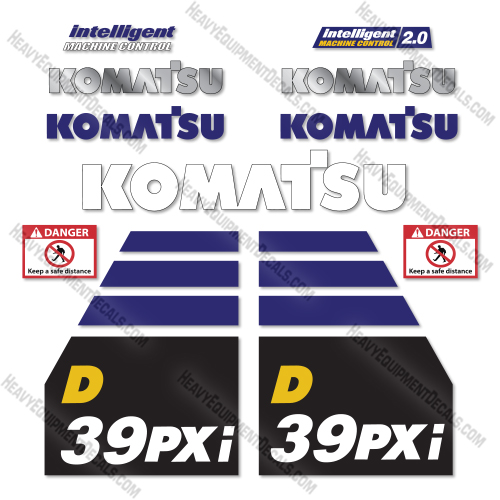 Komatsu D39 PXI-24 Decal Kit Crawler Dozer - Aftermarket Kit   decal kit, decals, komatsu 
