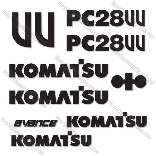 Komatsu PC28UU Decal Kit Mini Excavator - Aftermarket Kit  decal kit, decals, komatsu 
