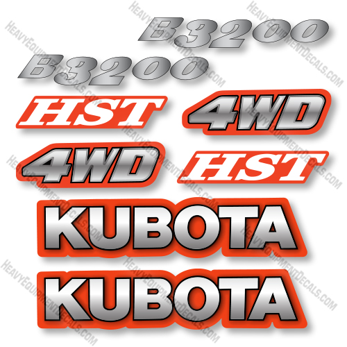 Kubota B3200  Decal Kit Loader -  Aftermarket Kit  Kubota,decals