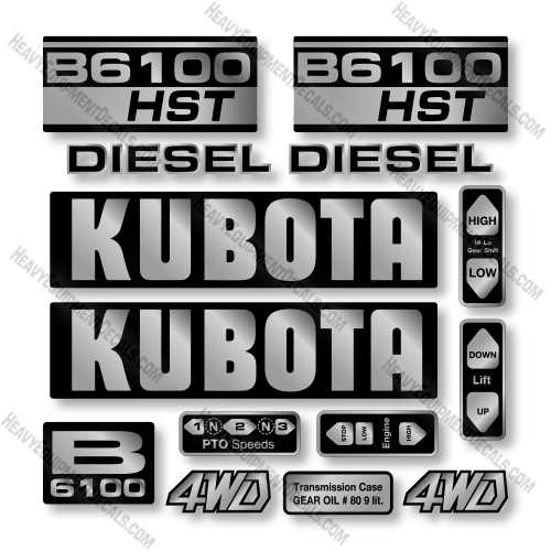 Kubota B6100 HST Decal Kit Tractor - Aftermarket Kit  Kubota,decals