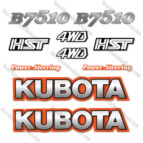 Kubota B7510 Decal Kit Compact Utility Tractor  - Aftermarket Kit   