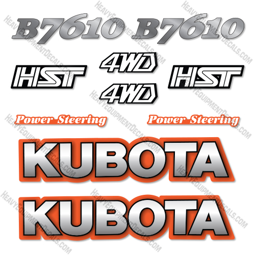 Kubota B7610 Decal Kit Compact Utility Tractor  - Aftermarket Kit  
