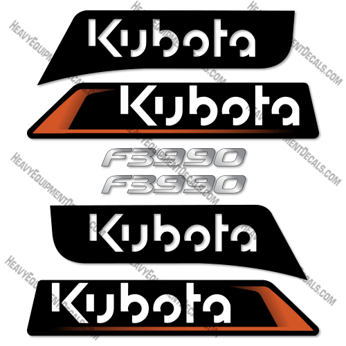 Kubota F3990 Closed Cab Decal Kit Lawn Mower - Aftermarket Kit    Kubota,decals