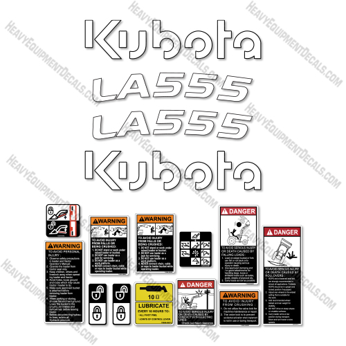 Kubota LA555 Decal Kit Front End Loader- Aftermarket Kit  Kubota,decals