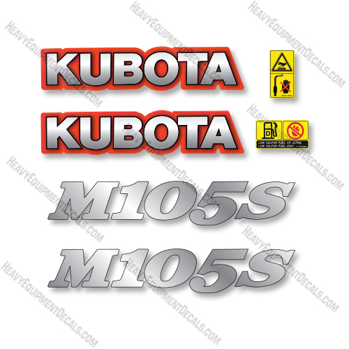 Kubota M105S Decal Kit Tractor - Aftermarket Kit Kubota,decals