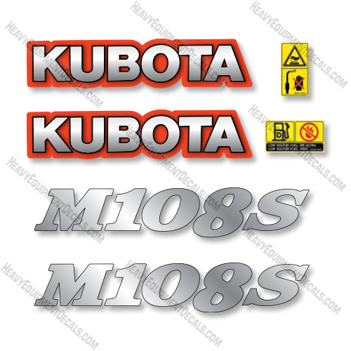 Kubota M108S Decal Kit Tractor - Aftermarket Kit  Kubota,decals