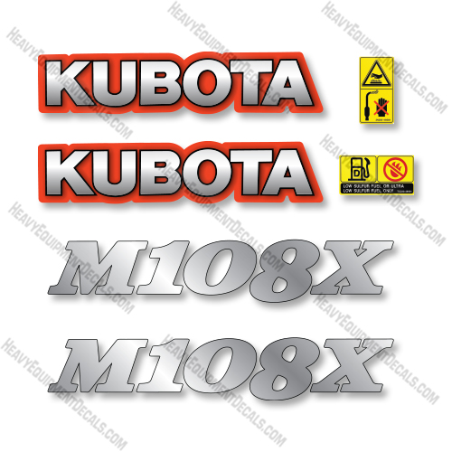 Kubota M108X Decal Kit Tractor - Aftermarket Kit  Kubota,decals