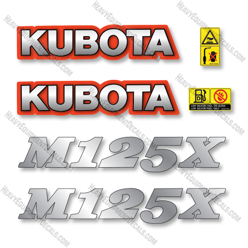 Kubota M125X Decal Kit Tractor - Aftermarket Kit   Kubota,decals
