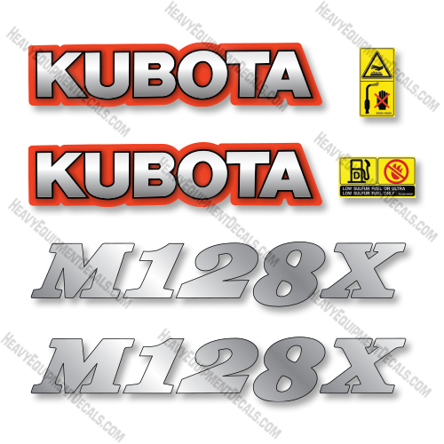 Kubota M128X Decal Kit Tractor - Aftermarket Kit    Kubota,decals