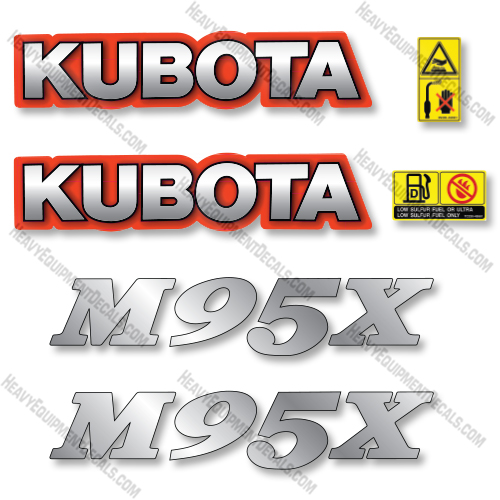 Kubota M95X Decal Kit Tractor - Aftermarket Kit Kubota,decals