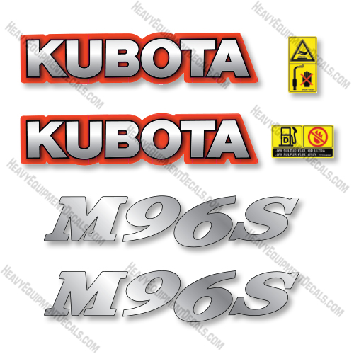Kubota M96S Decal Kit Tractor - Aftermarket Kit  Kubota,decals