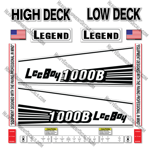 LeeBoy 1000B Decal Kit Asphalt Paver - Custom White - Aftermarket Kit  decals, decal kit, leeboy 