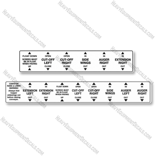 Leeboy 8510 Hydraulic Spool Controls Decal Kit Paver - Aftermarket Kit decals, decal kit, leeboy 
