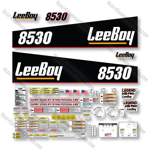 LeeBoy 8530 Decal Kit Paver - Aftermarket Kit  decals, decal kit, leeboy 